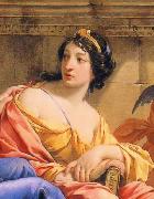 Simon Vouet, Detalhe da musa Calliope no quadro The Muses Urania and Calliope